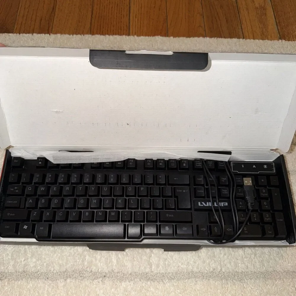 LVLUP Pro Gaming Keyboard with Rainbow LED Backlit Keys - Multimedia Buttons
